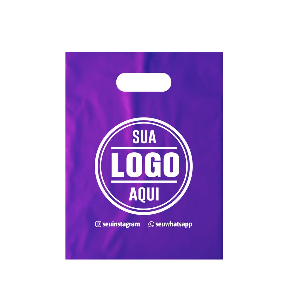 Sacola alça vazada personalizada cor Roxa