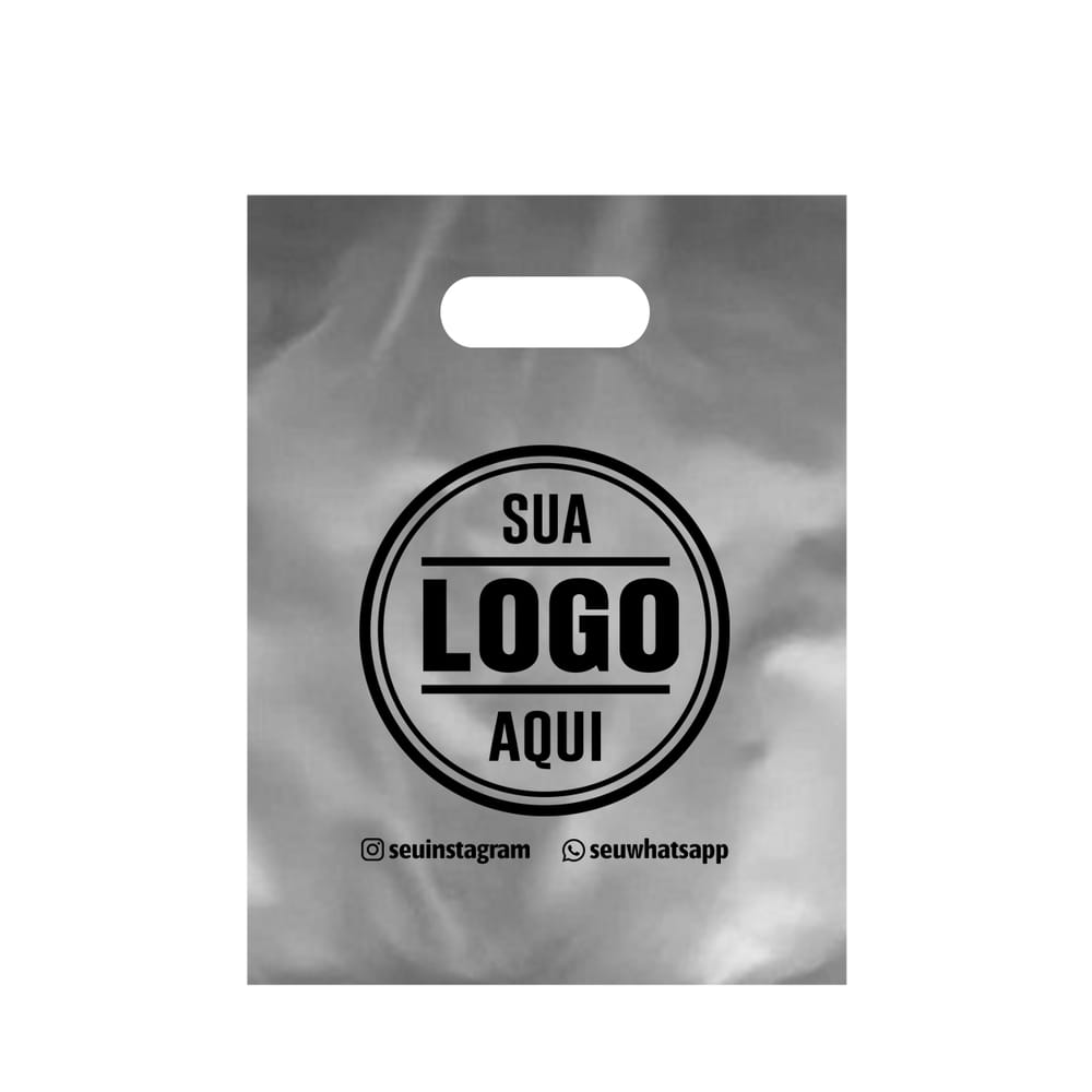Sacola alça vazada personalizada cor Prata