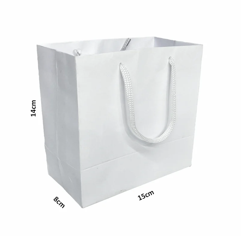 Sacola de Papel 14x15x8 cm (AxLxP) - Diversas Cores - Alça Nylon - Pronta Entrega - imagem 1