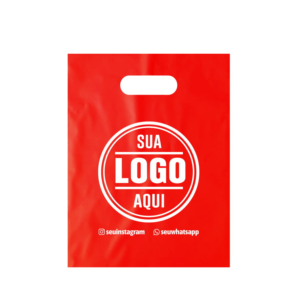 Sacola alça vazada personalizada cor Vermelha