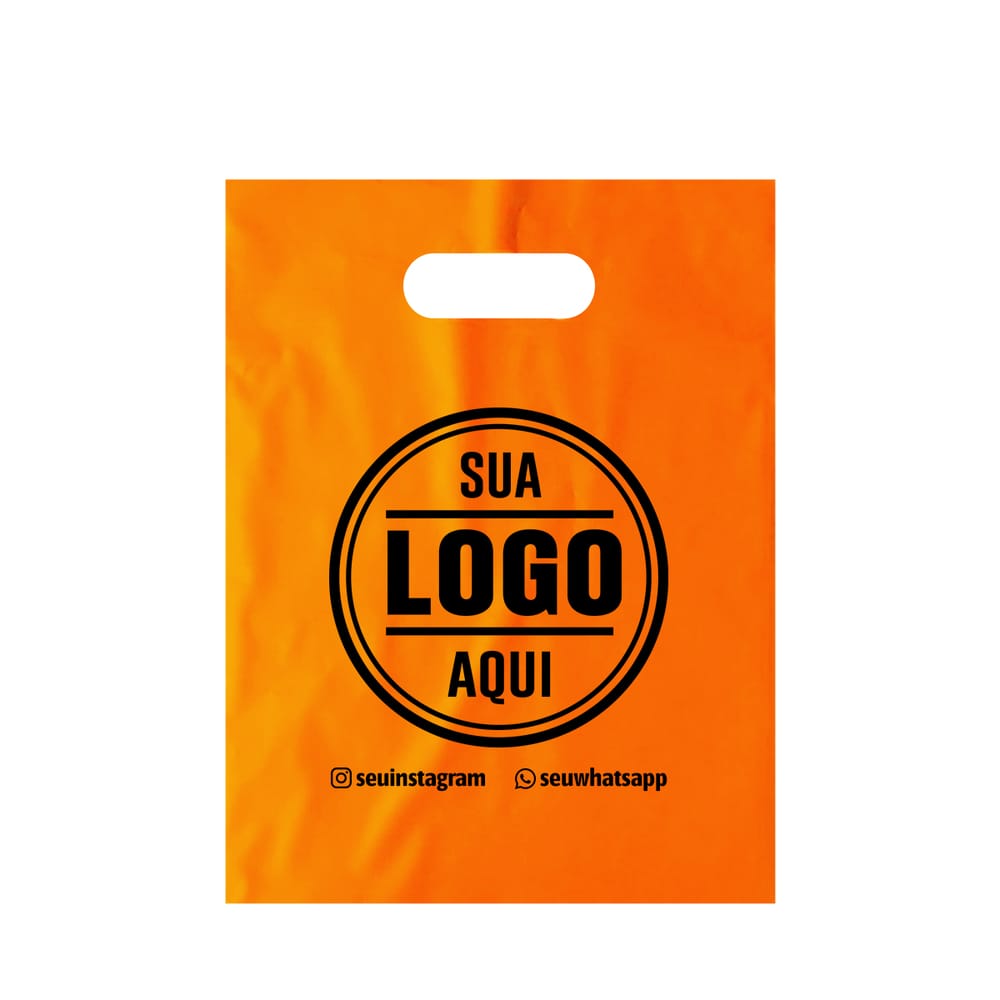 Sacola alça vazada personalizada cor Laranja