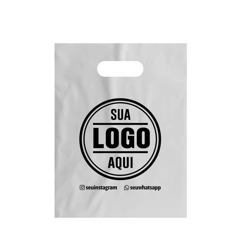 Sacola alça vazada personalizada cor Branca