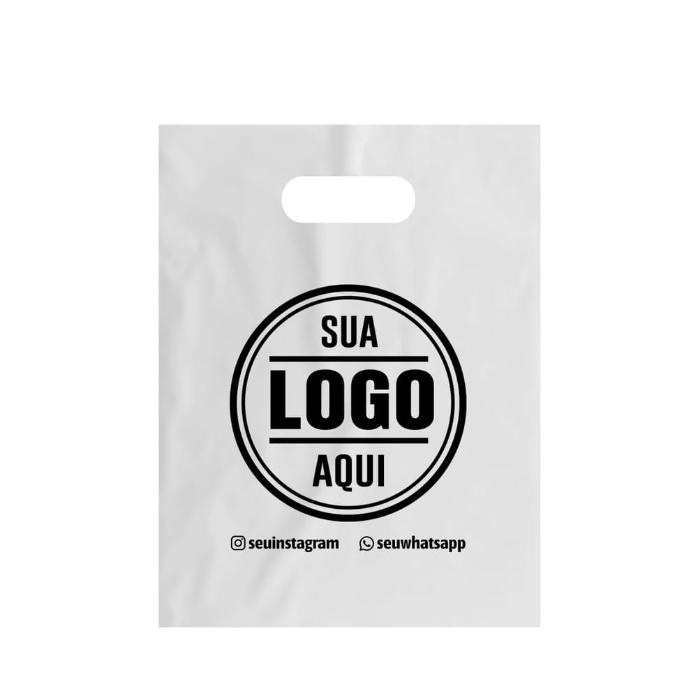 Sacola alça vazada personalizada cor Transparente