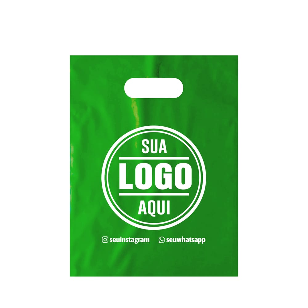 Sacola alça vazada personalizada cor Verde