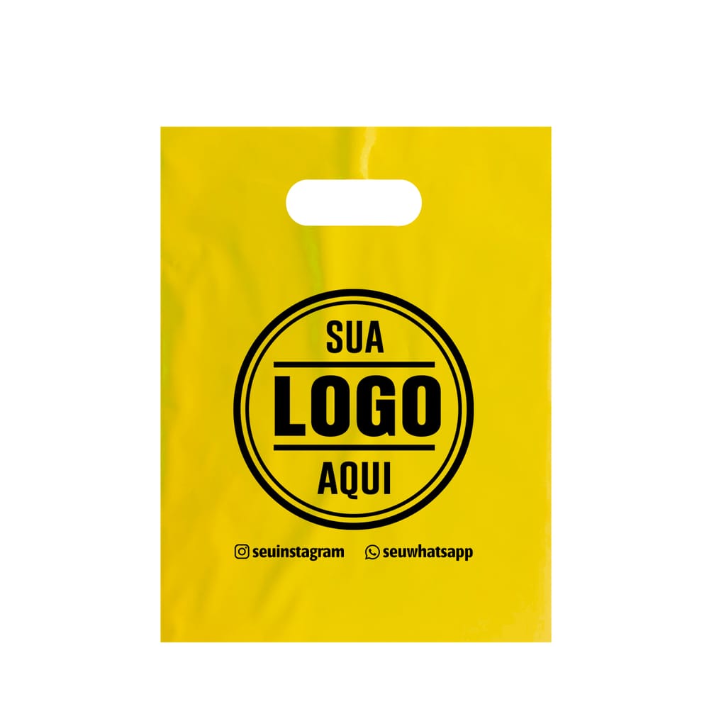 Sacola alça vazada personalizada cor Amarela